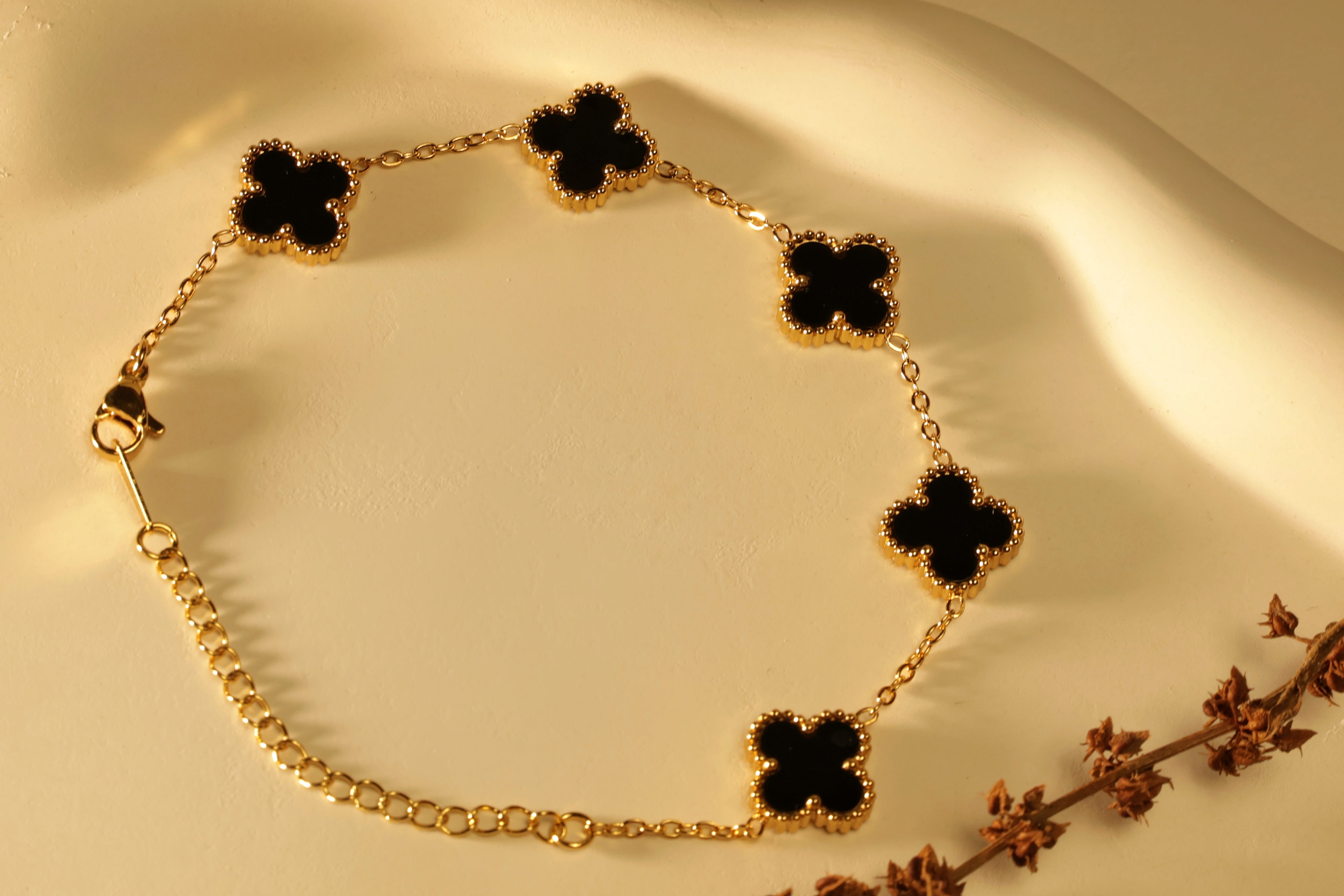 Midnight Clover Bracelet