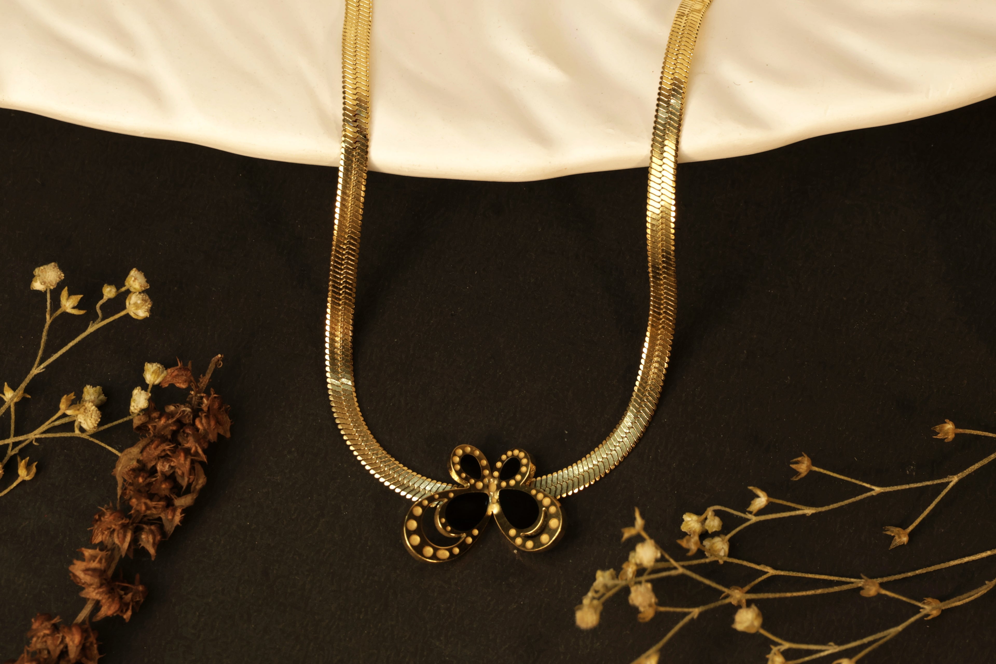 Black Winglet Necklace