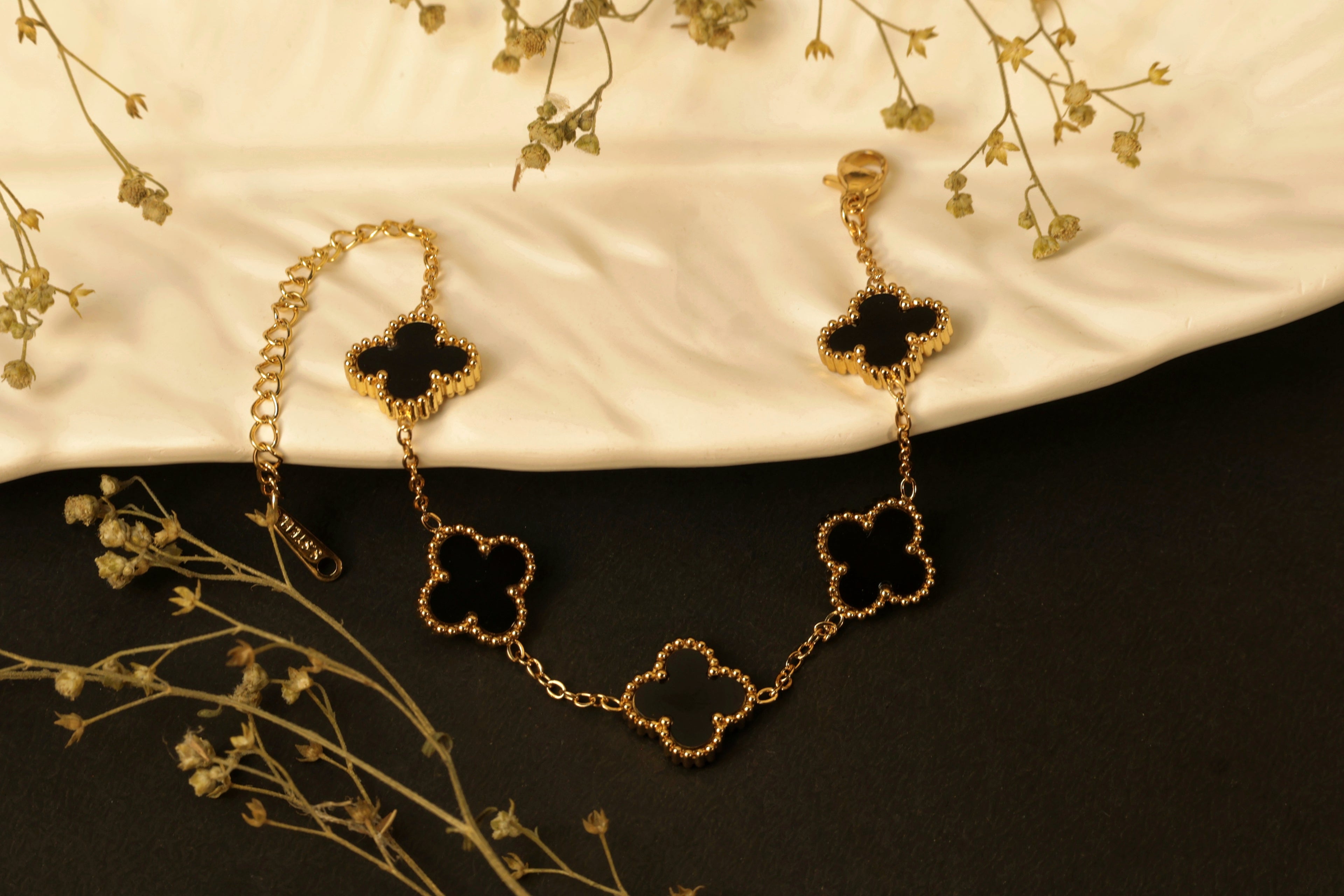 Midnight Clover Bracelet