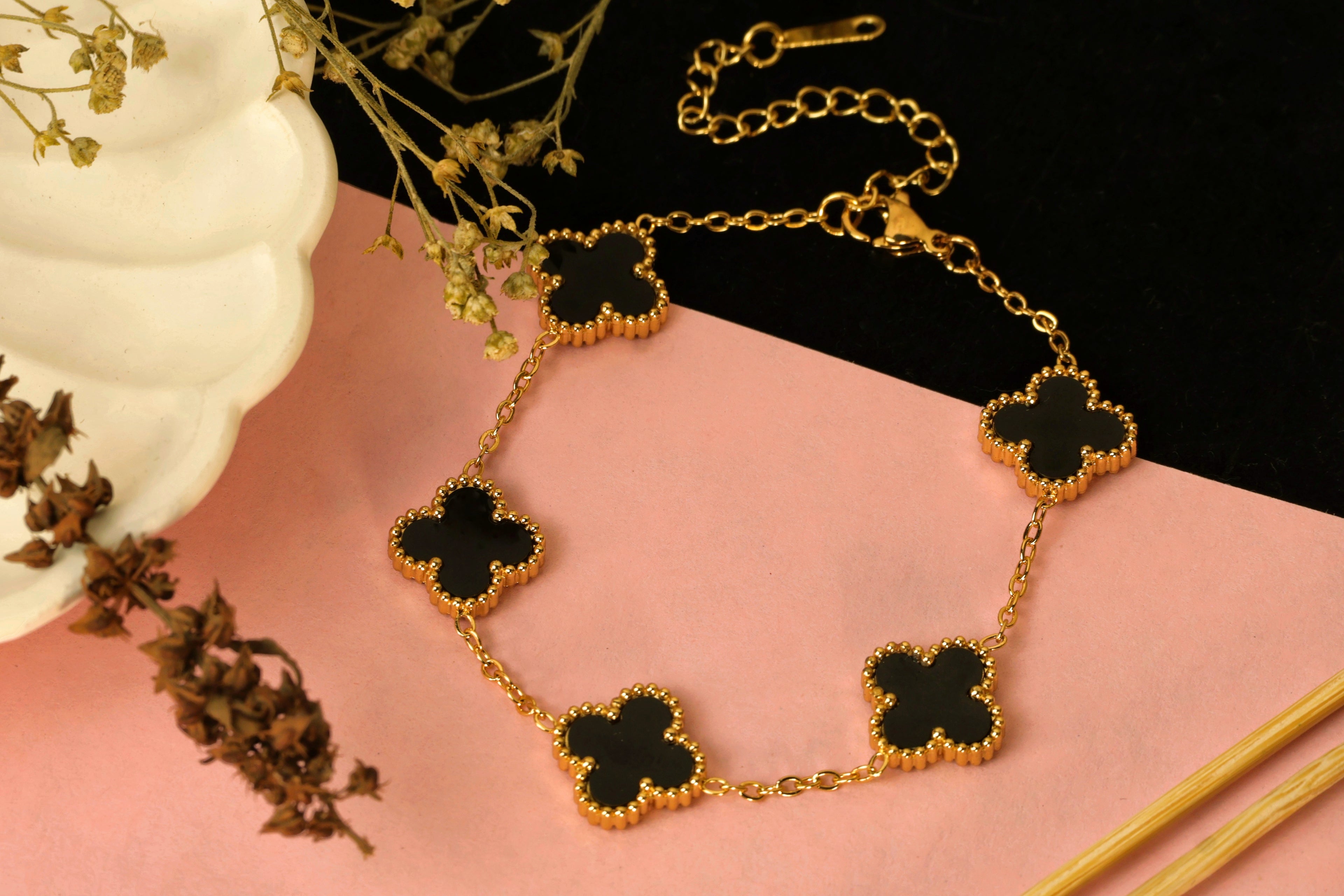 Midnight Clover Bracelet