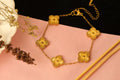 Golden Clover Bracelet - gold chain with small gold clover charms