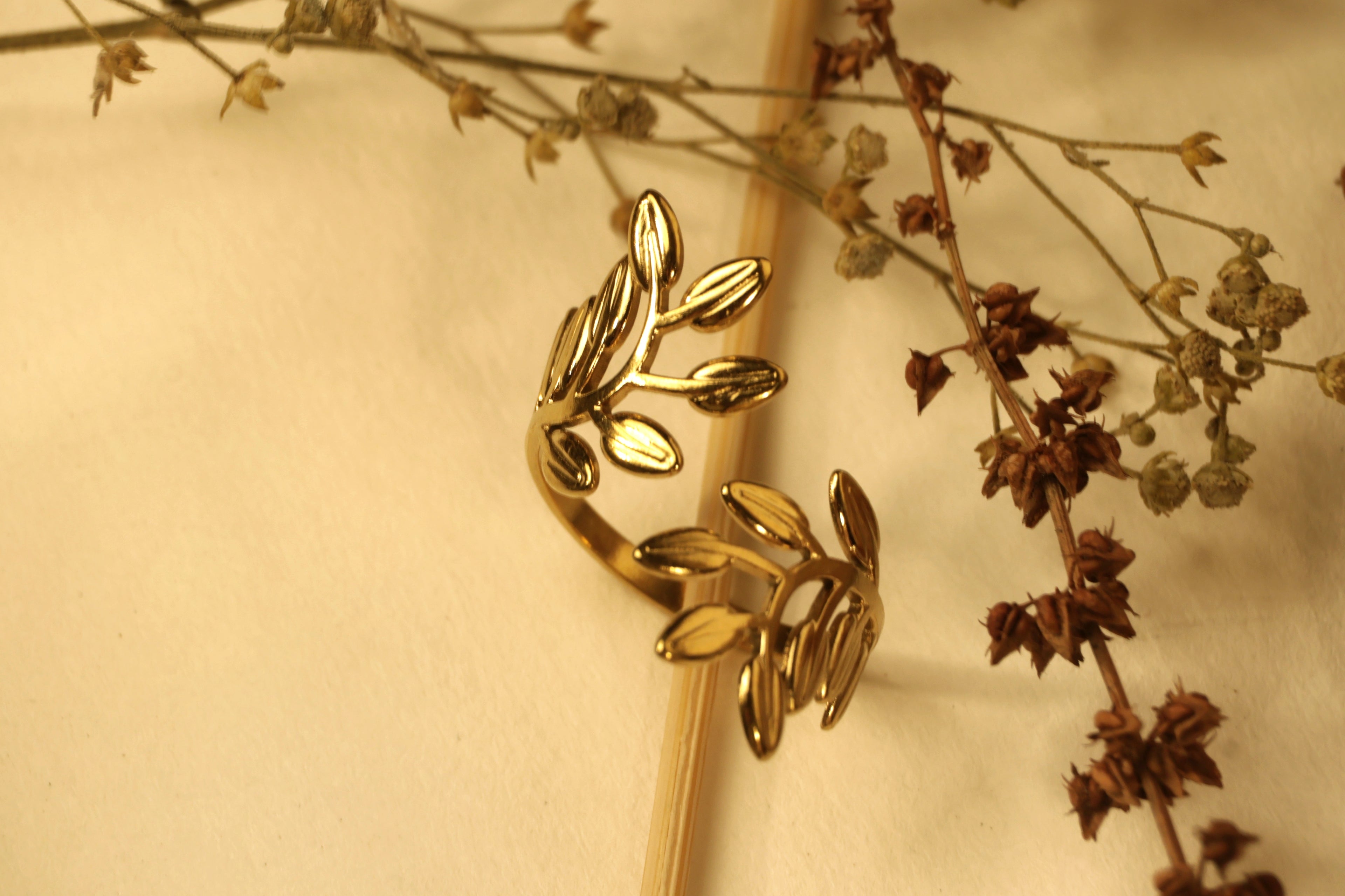 Golden Leaf Ring