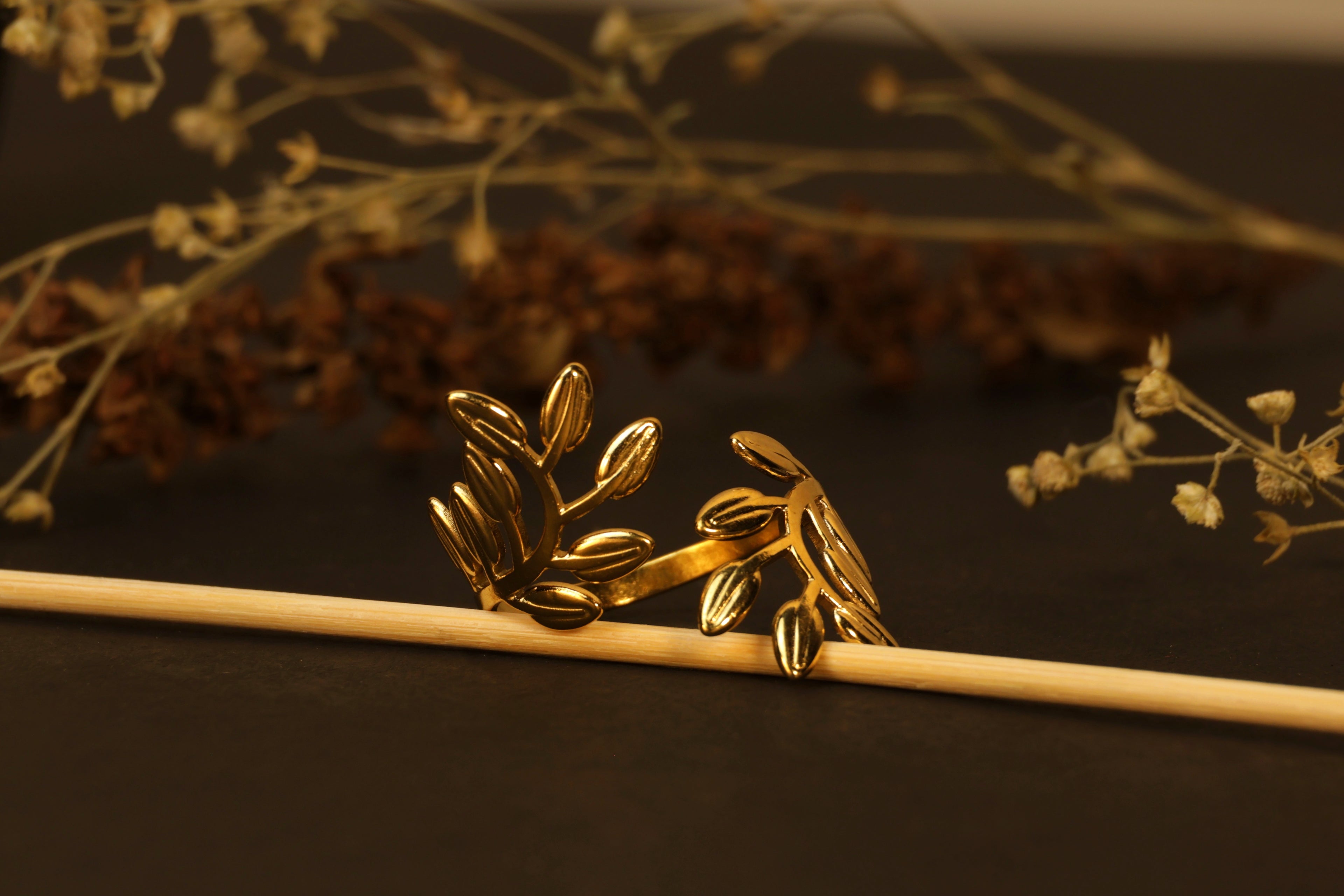Golden Leaf Ring