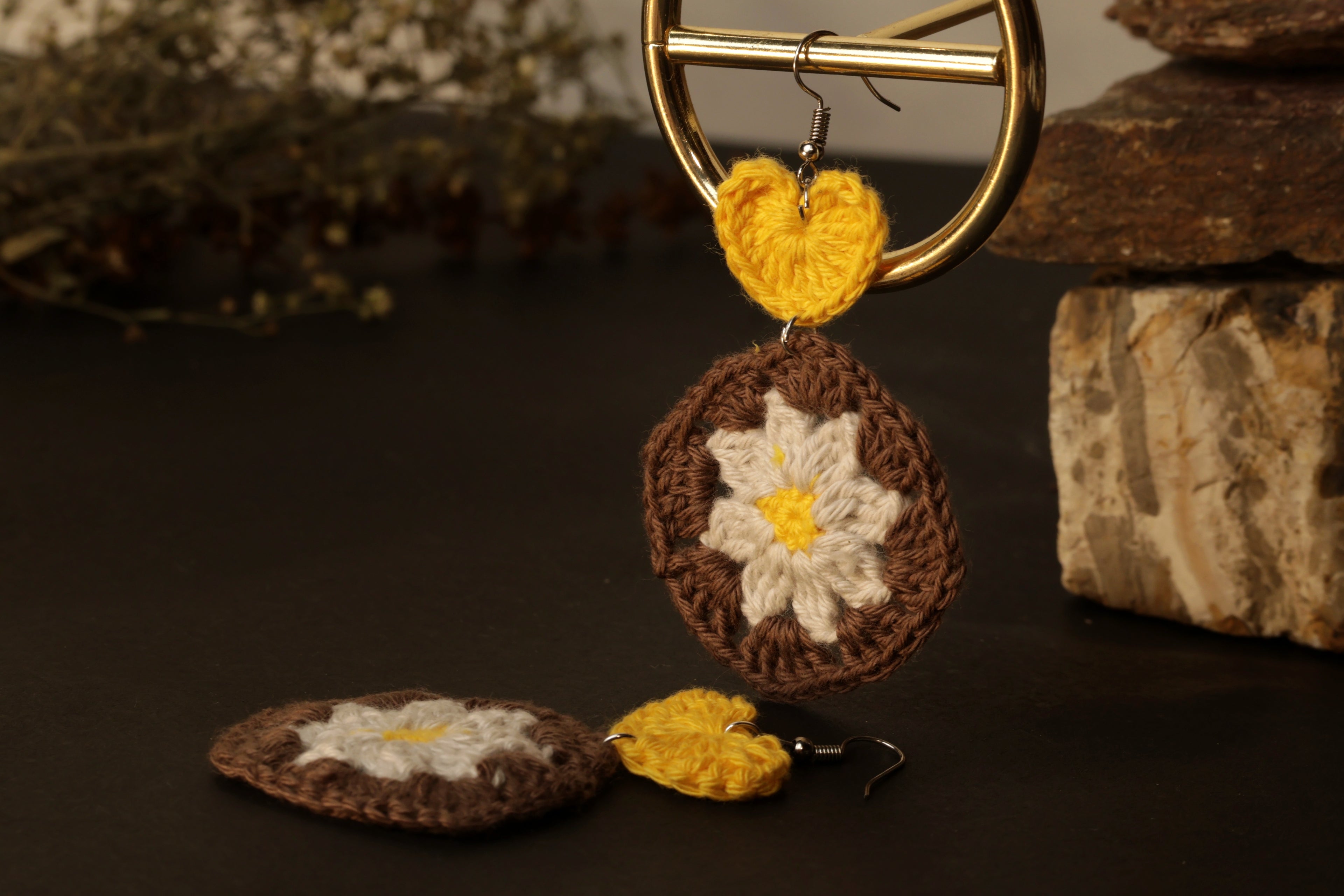 Sunflower Heart Dangles