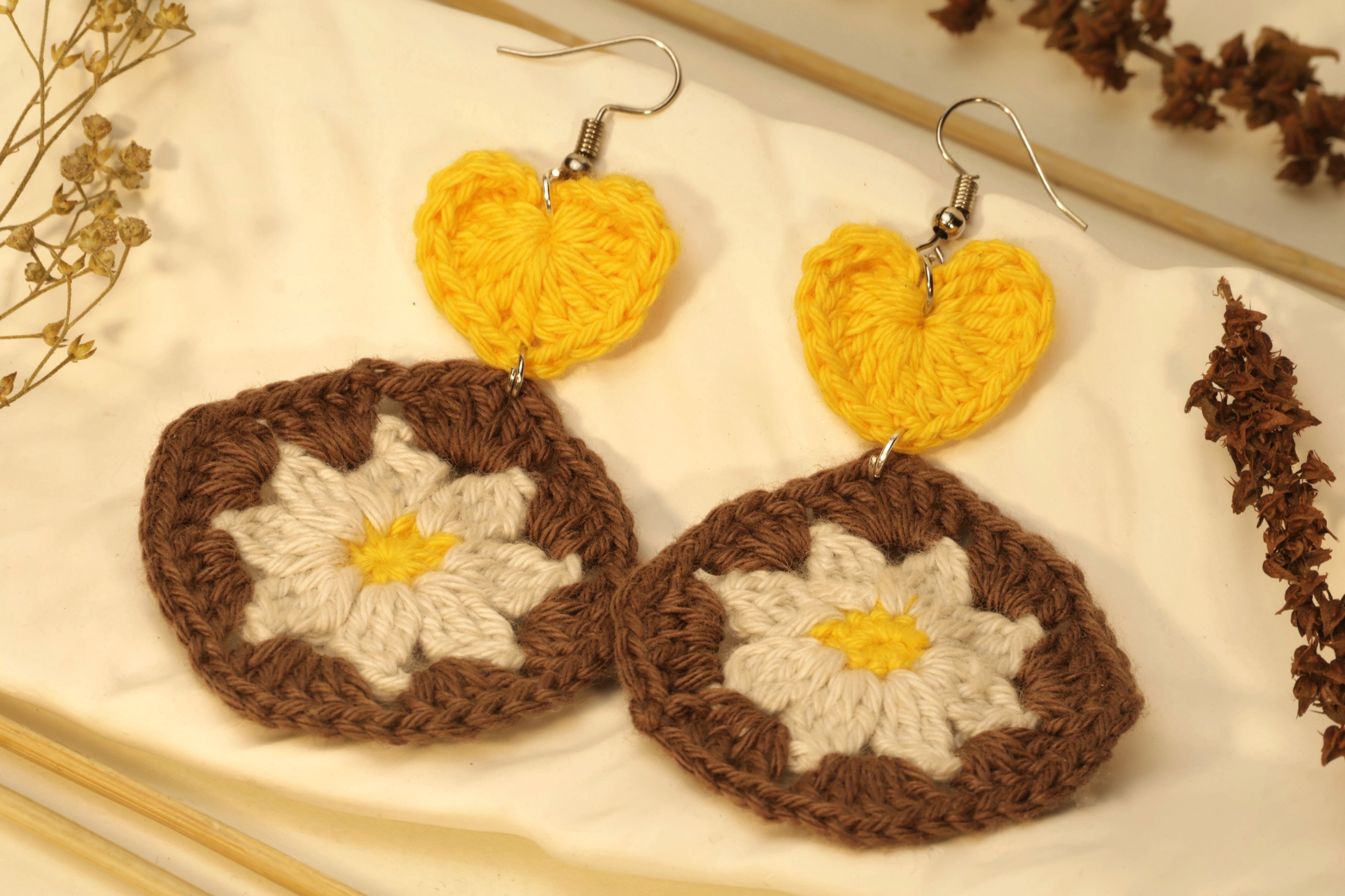 Sunflower Heart Dangles
